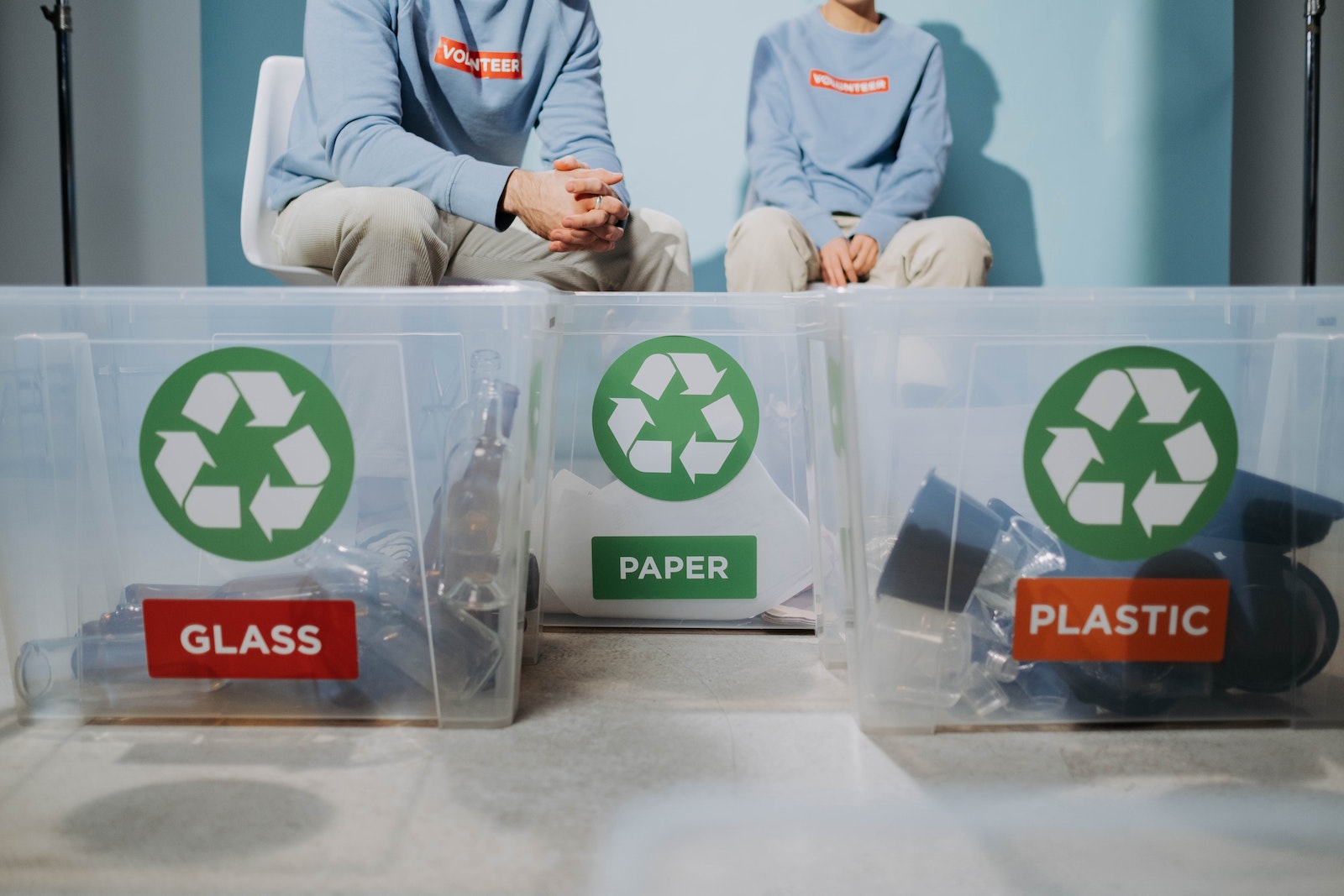 Recycling boxes glass paper plastic