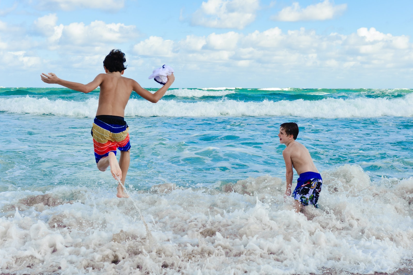 Kids playing on a beach