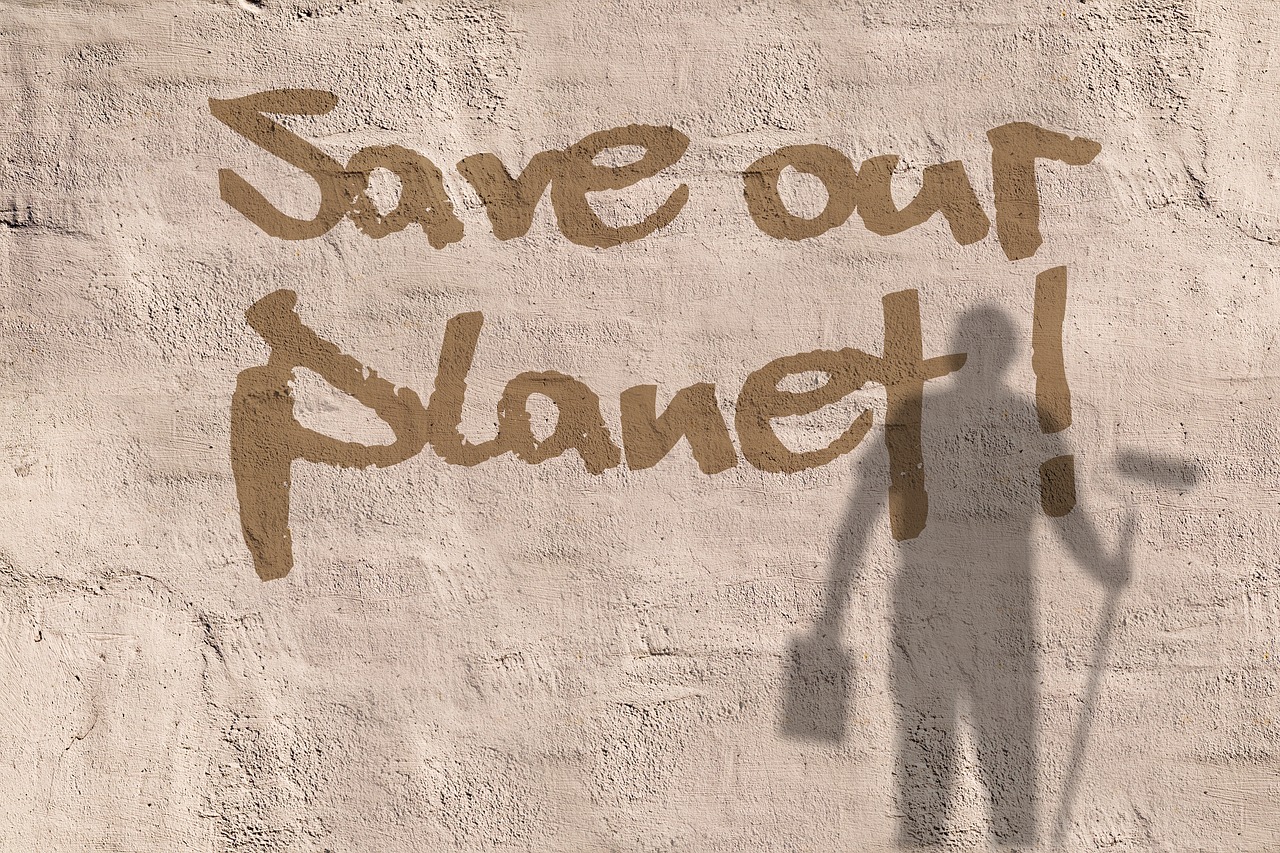 Save our planet graffiti