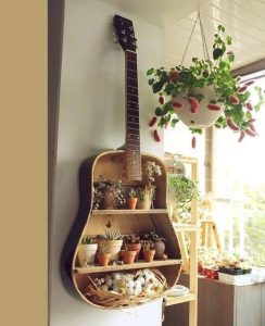 upcycling idea #3: guitar corps as shelf