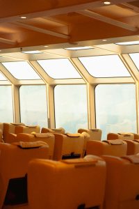 Inside of a tourist boat