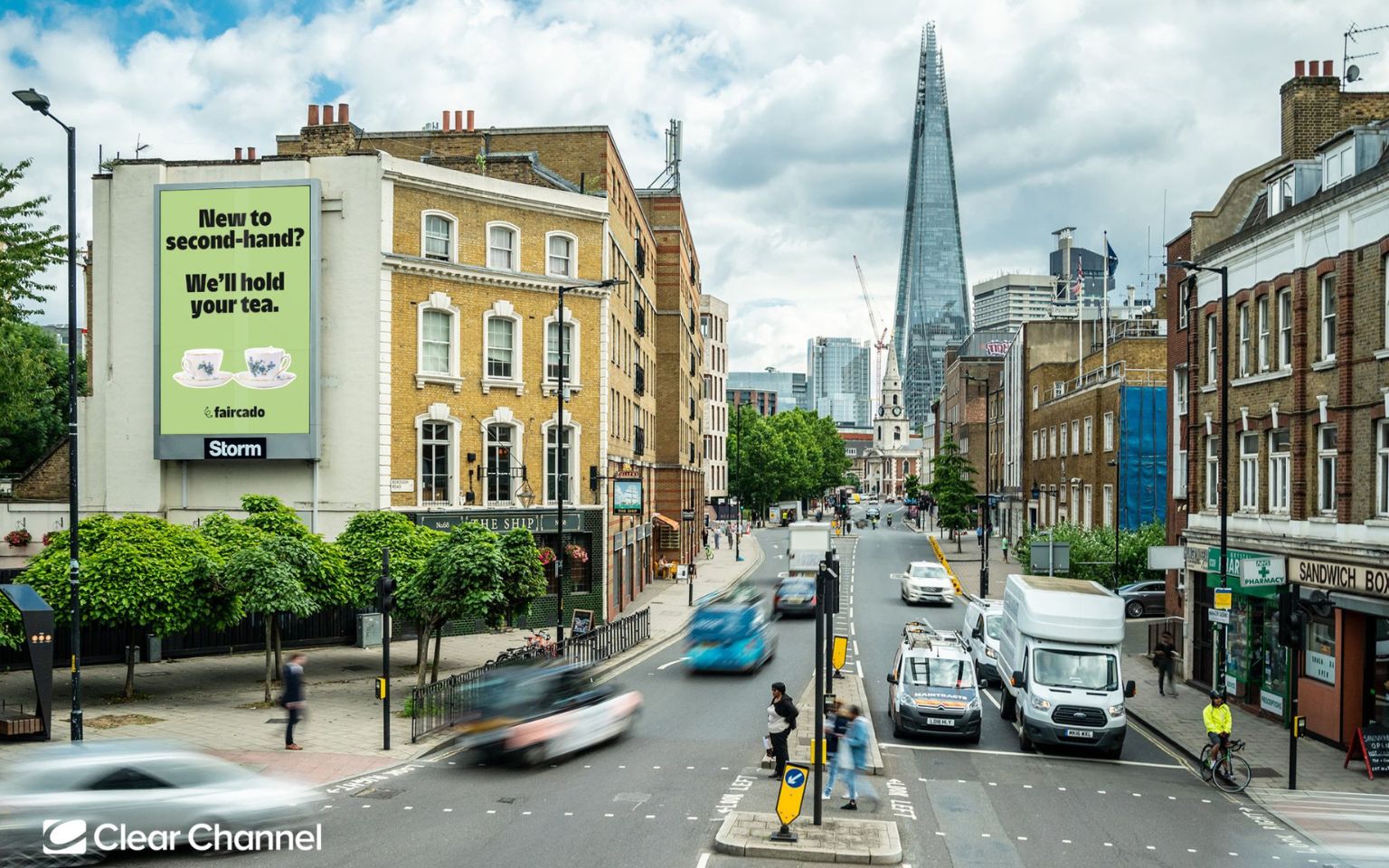 faircado billboard on a crossing in London to announce its UK launch